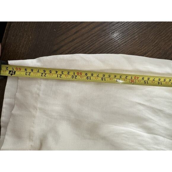 Express Womens 6S Pants Cream Ankle High Rise Paperbag Waist Linen Blend - Picture 10 of 10